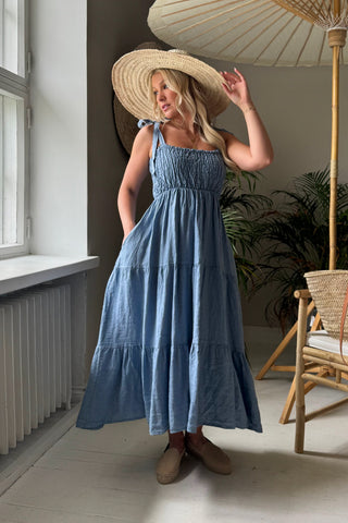 Florentino pellavamekko, denim blue