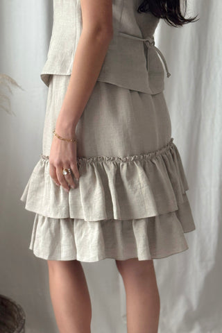 Frilla linen skirt, natural 