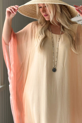 Golden Hour kaftaani, gradient peach