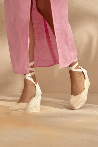Hamptons kiilakorko espadrillot, champagne beige