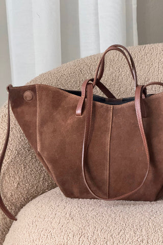 Hamptons suede bag, tan