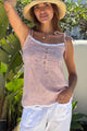 Hanko linen top, pink stripe