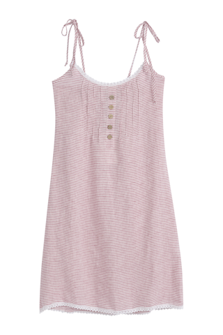 Hanko pellavamekko, pink stripe