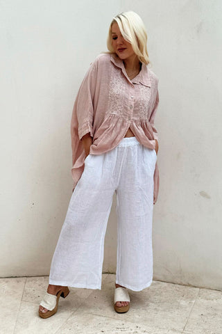 Havana linen pants, white