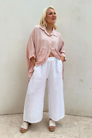 Havana linen pants, white