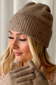 Heart beanie, taupe