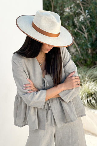 Helios linen bolero, natural 