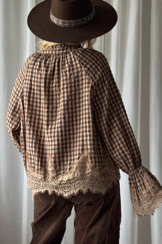 Holly pitsipaita, beige-coffee check
