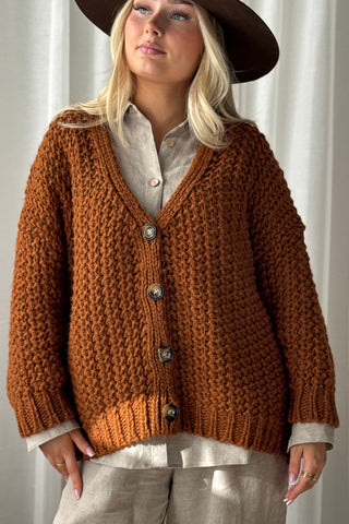 Hygge cardigan, cinnamon