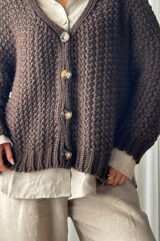 Hygge cardigan, coffee