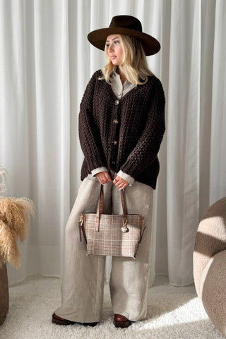 Hygge cardigan, coffee