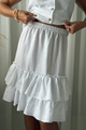 Frilla linen skirt, white