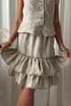 Frilla lace linen skirt, natural 