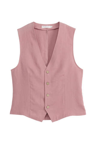 Jess linen vest, peach blush