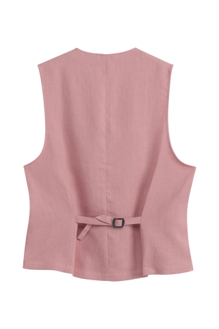 Jess linen vest, peach blush