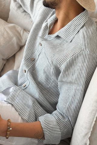 John pellavapaita, blue stripe