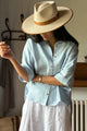 Junette pellavapaita, oxford blue