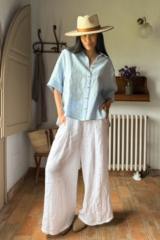 Junette pellavapaita, oxford blue