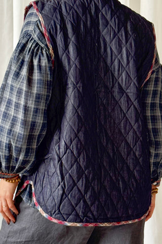 Reversible vest, burgundy
