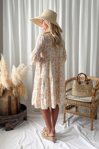 Kiara viskoosimekko, boho blossom beige