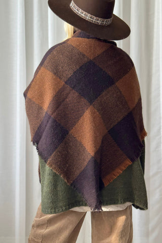  Triangular check scarf, coffee