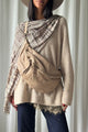 Large Crossbody nahkalaukku, beige