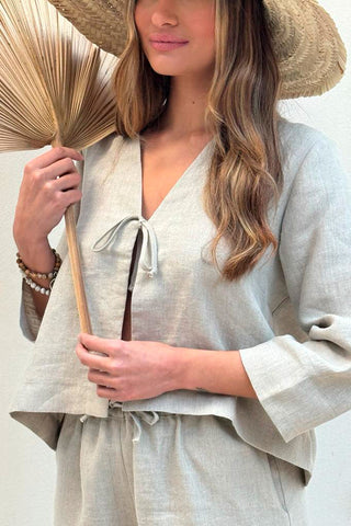 Linen bolero, natural