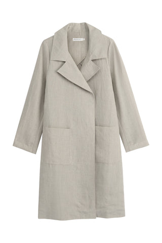 Bypias linen trench coat, natural