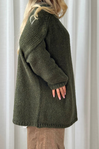 Lise alpakkasekoiteneule, forest green