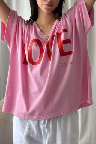 Love t-paita, pinkki-punainen