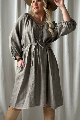 Lucia pellavamekko, taupe