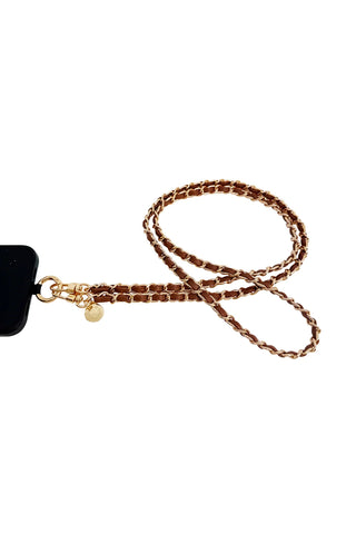 Dolores Phone Chain, brown/gold