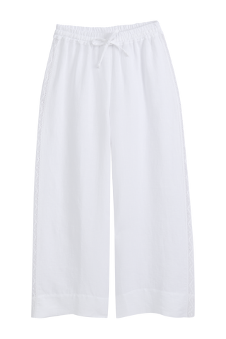 Mallorca pellavahousut, white + white lace