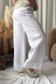 Mallorca pellavahousut, white + white lace