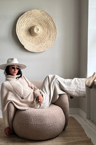 Marlene alpakkasekoitepooloneule, beige