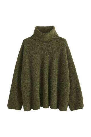 Marlene alpakkasekoitepooloneule, forest green