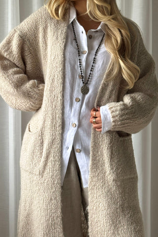 Mayfair Long neuletakki, beige