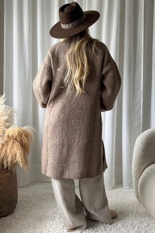 Mayfair Long neuletakki, taupe