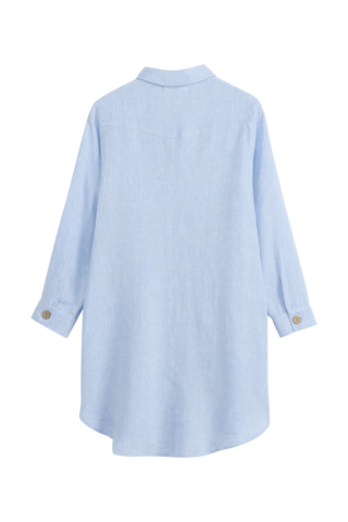Mia linen blouse, oxford blue