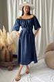 Moraira linen dress, navy