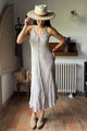Oasis mesh linen dress, silverpink