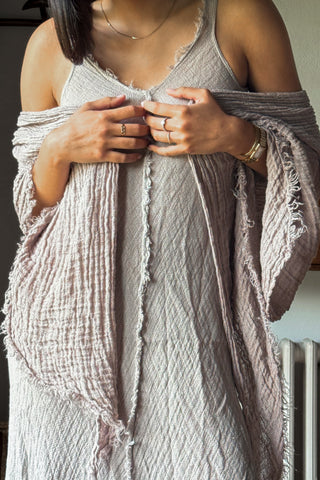 Oasis mesh linen dress, silverpink