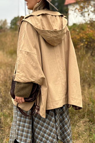 Parka Poncho jacket, beige