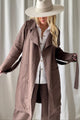 Bypias linen trench coat, coffee