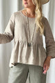Peplum linen top, natural