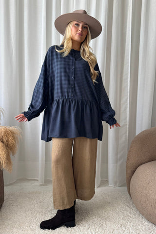 Peplum shirt, blue