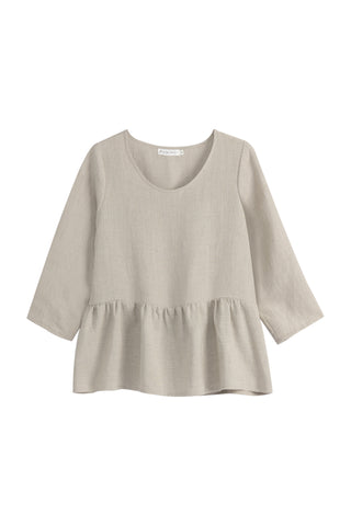 Peplum linen top, natural