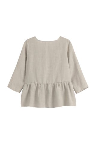 Peplum linen top, natural