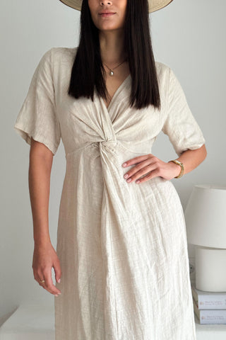 Collins linen dress, sand