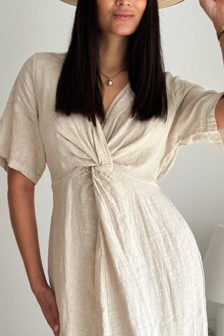 Collins linen dress, sand